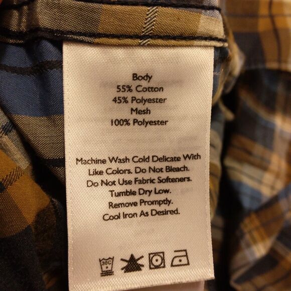 Eddie Bauer Travex shirt mens 2XL XXL blue plaid classic fit button long sleeve - Picture 7 of 8